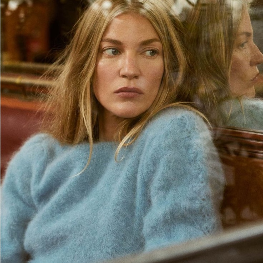 Rouje Paris Marcelin Mohair Blend Sweater in Bleu Light Blue Size 42